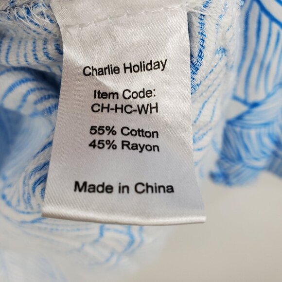 Charlie Holiday The Coco Blue and White Swimsuit Coverup Dress Size 6 Medium - Picture 6 of 12